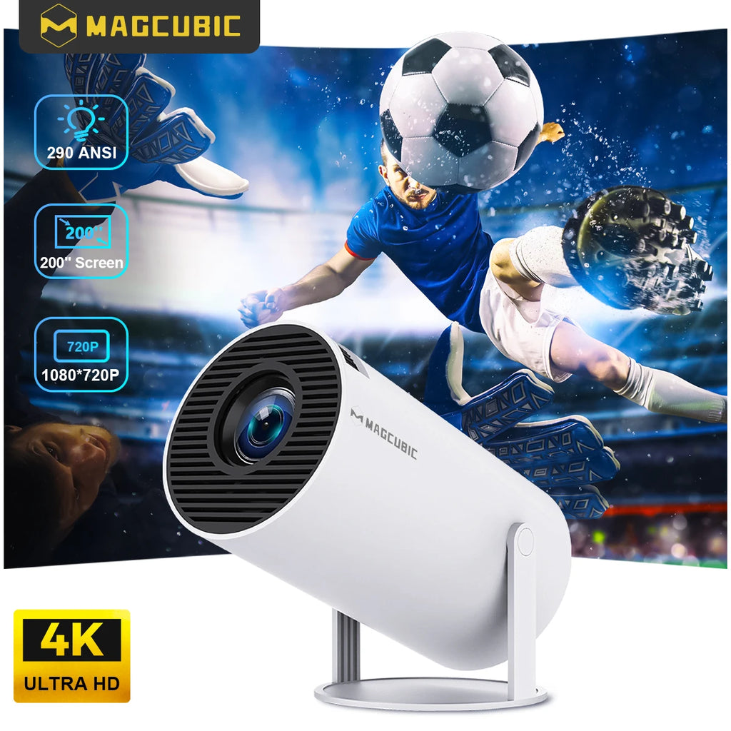 Clearance Sale-  HY300 Projector 4K Android 14 Wifi6 290ANSI Allwinner H726 BT5.0 720P Cinema Outdoor Portable Projector